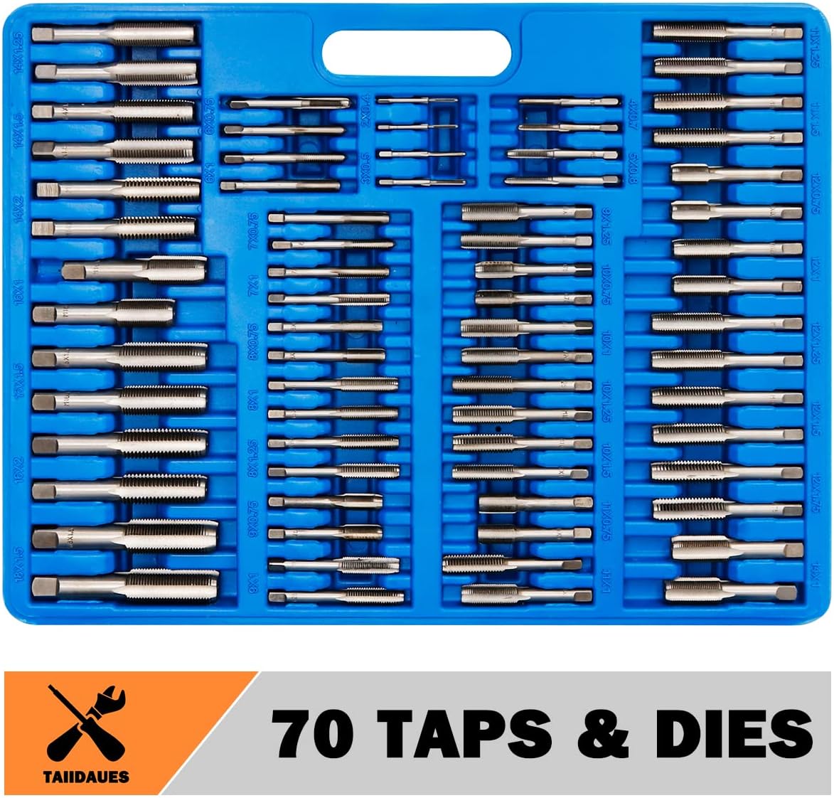 110 Piece Hardened Alloy Steel Metric Tap And Die Threading Tool Set with Storage Case F526