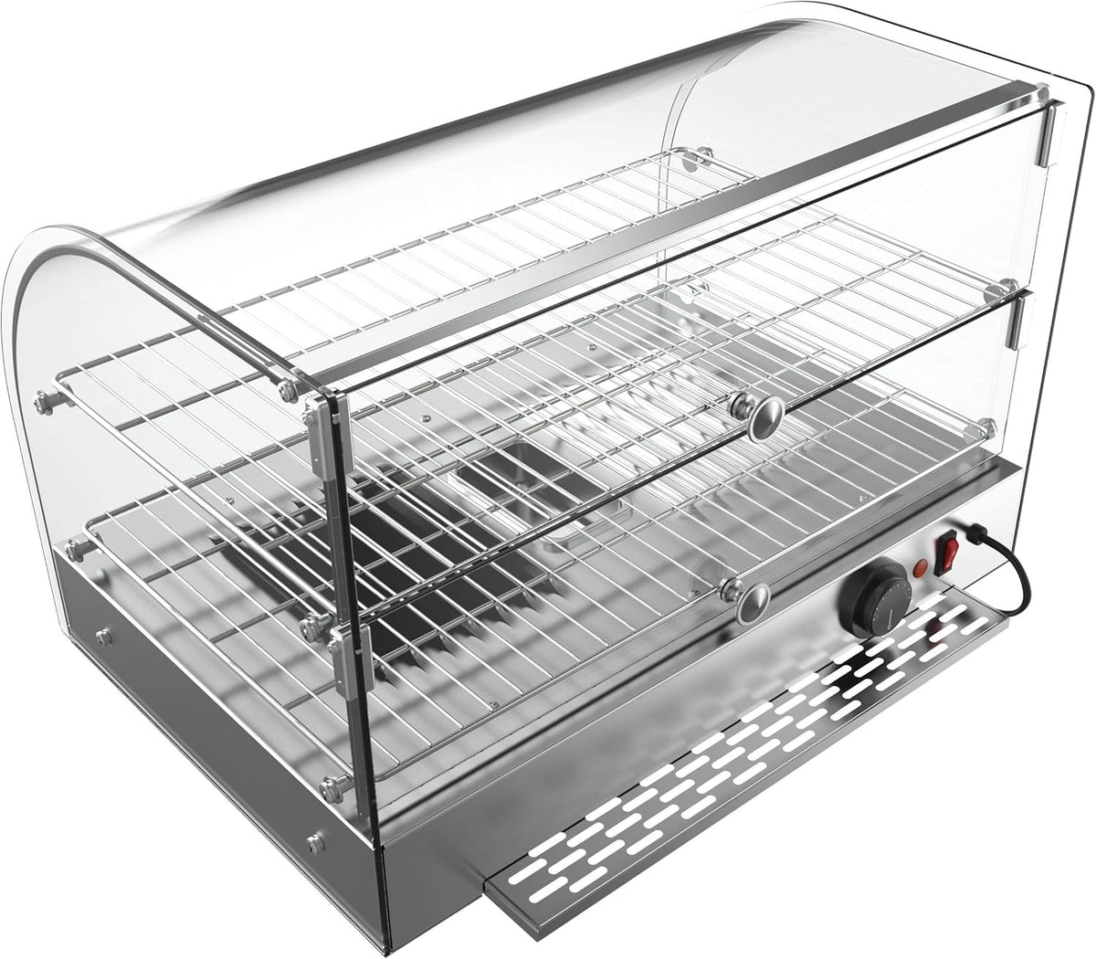 22" Commercial 2 Shelf Countertop Food Warmer Display Case, Silver U477980