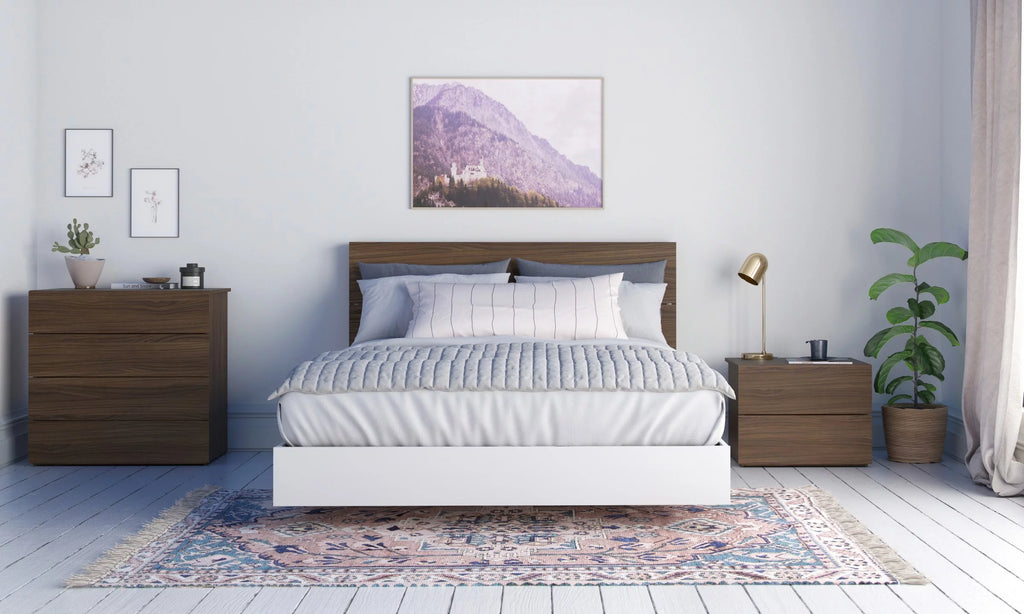 Queen Size Walnut Wood Headboard S8953