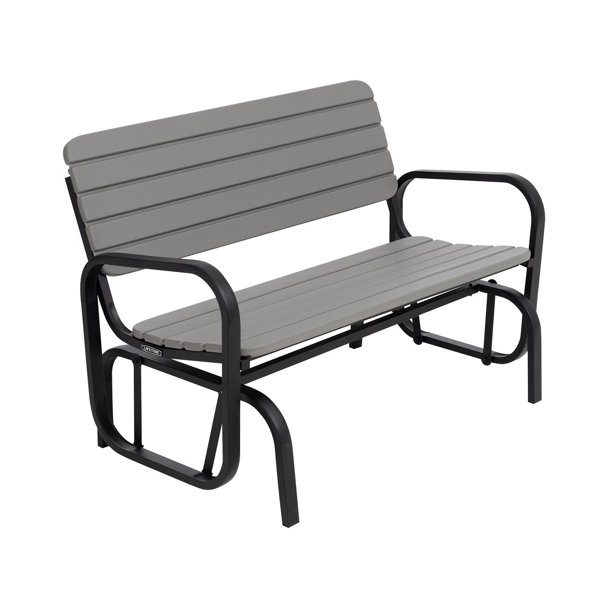Polyethylene Outdoor Glider Bench Gray C6436