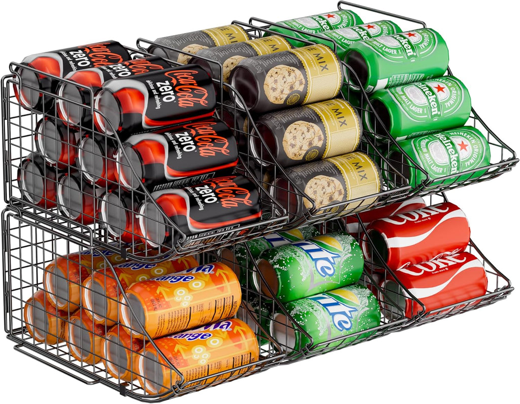 Black 6 pack Stackable Can Storage Organizer X897