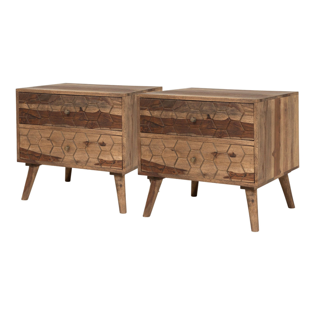 Natural Oak Nightstands Set of 2 Y676