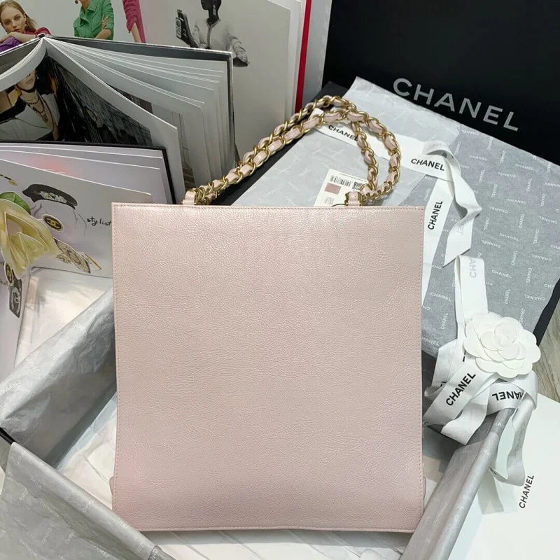 Shiny Aged Calfskin Shopping Bag Q12182