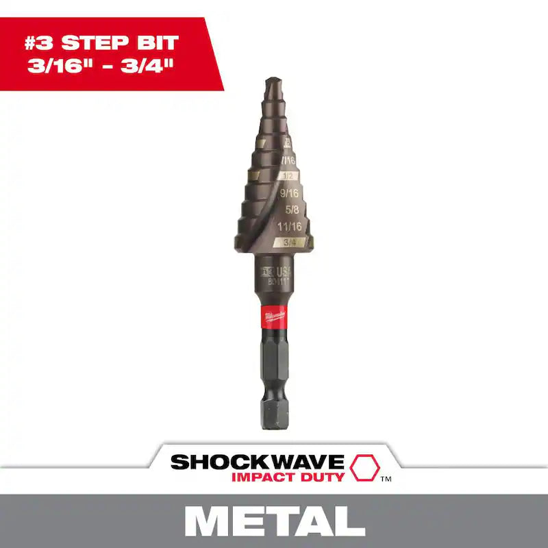 3/16 in. - 3/4 in. Titanium Step Drill Bit P695