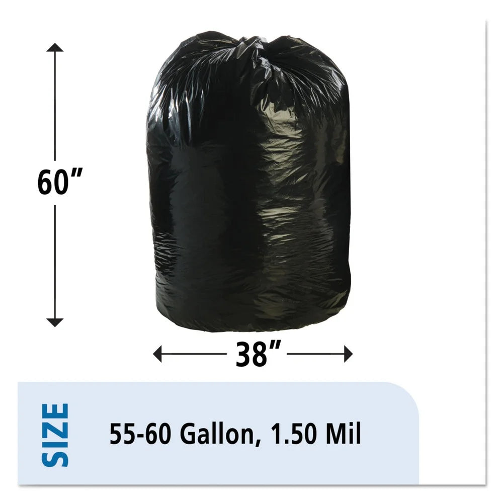 Recycled Plastic Garbage Bags 55-60Gal 1.5Mil 10 V129
