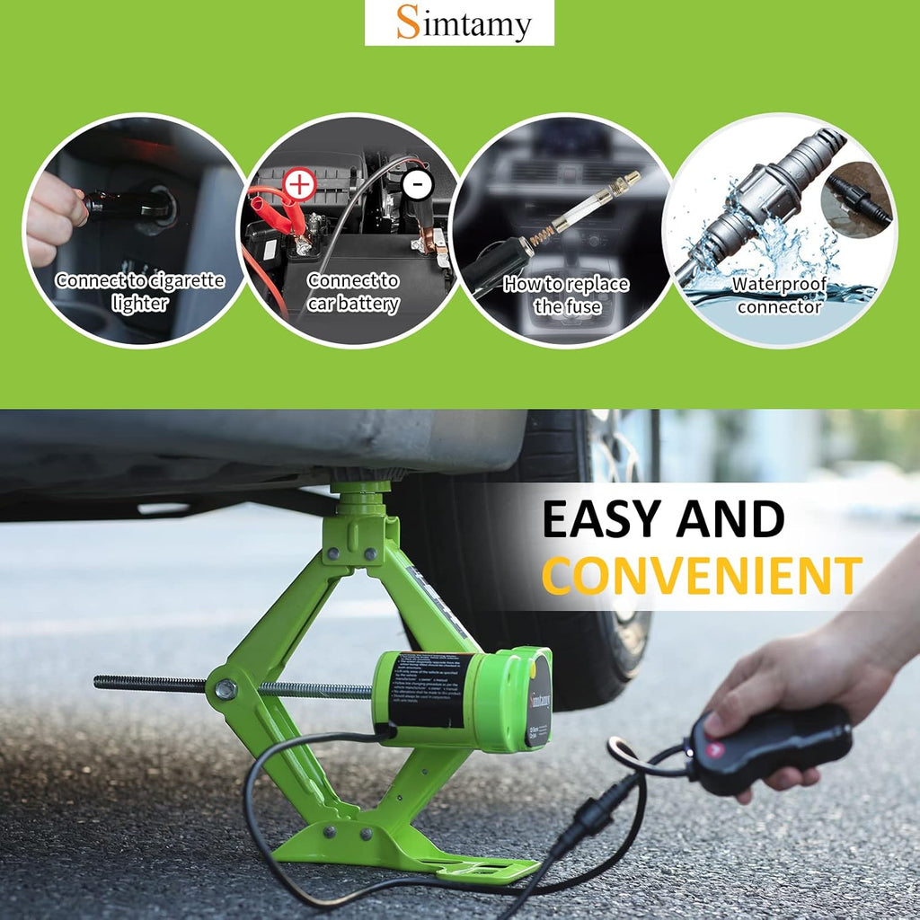 Electric Car Jack 3 Ton 12V Scissor Jack Portable Car Lift Tire Change Kit Q61110