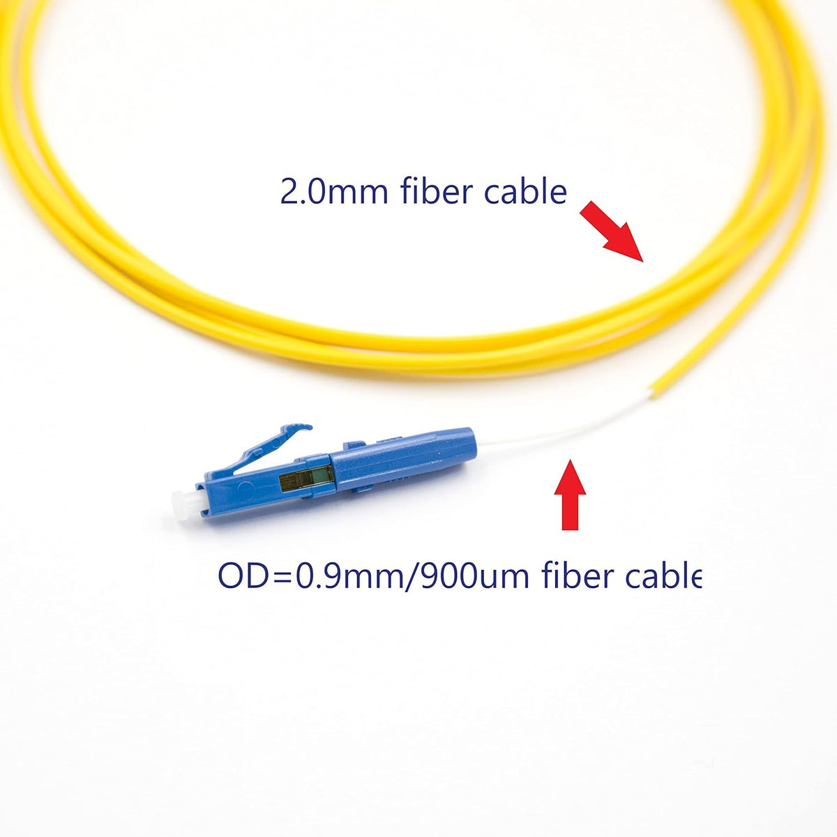 10pcs LC UPC Fiber Optic Quick Connector with Matched Tools, Single Mode 9/125 for 900um Cable M474831