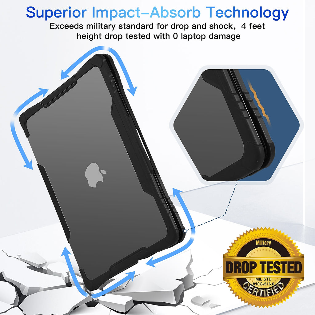 Black Rugged Laptop Sleeve with Keyboard Cover J637