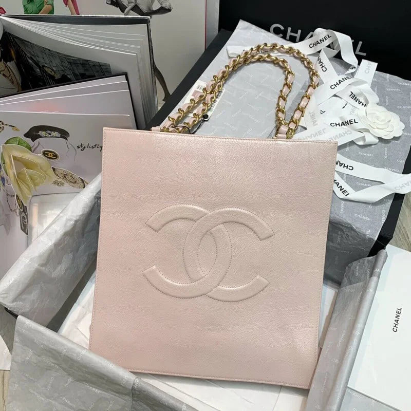 Shiny Aged Calfskin Shopping Bag Q12182