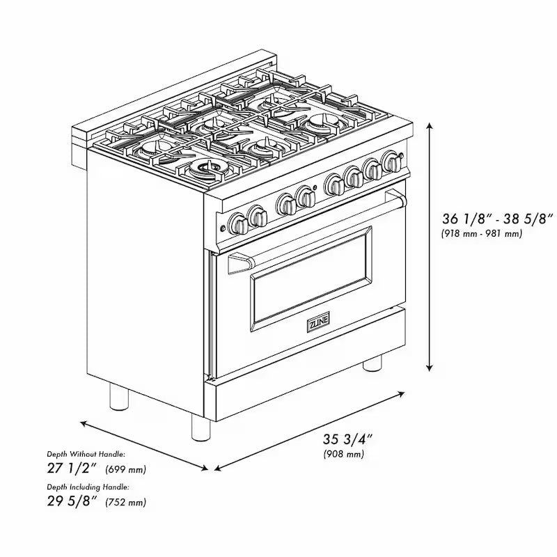 6 Burner Dual Fuel Range with Stainless Steel Y64429