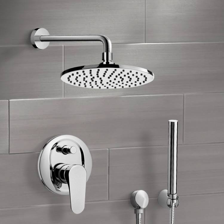 Shower Faucet Set with Handheld in Chrome or Satin Nickel N839