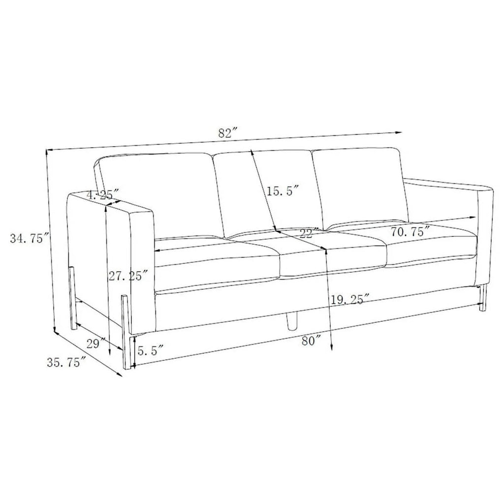 Upholstered Fabric Sofa Set with Track Arms B82033