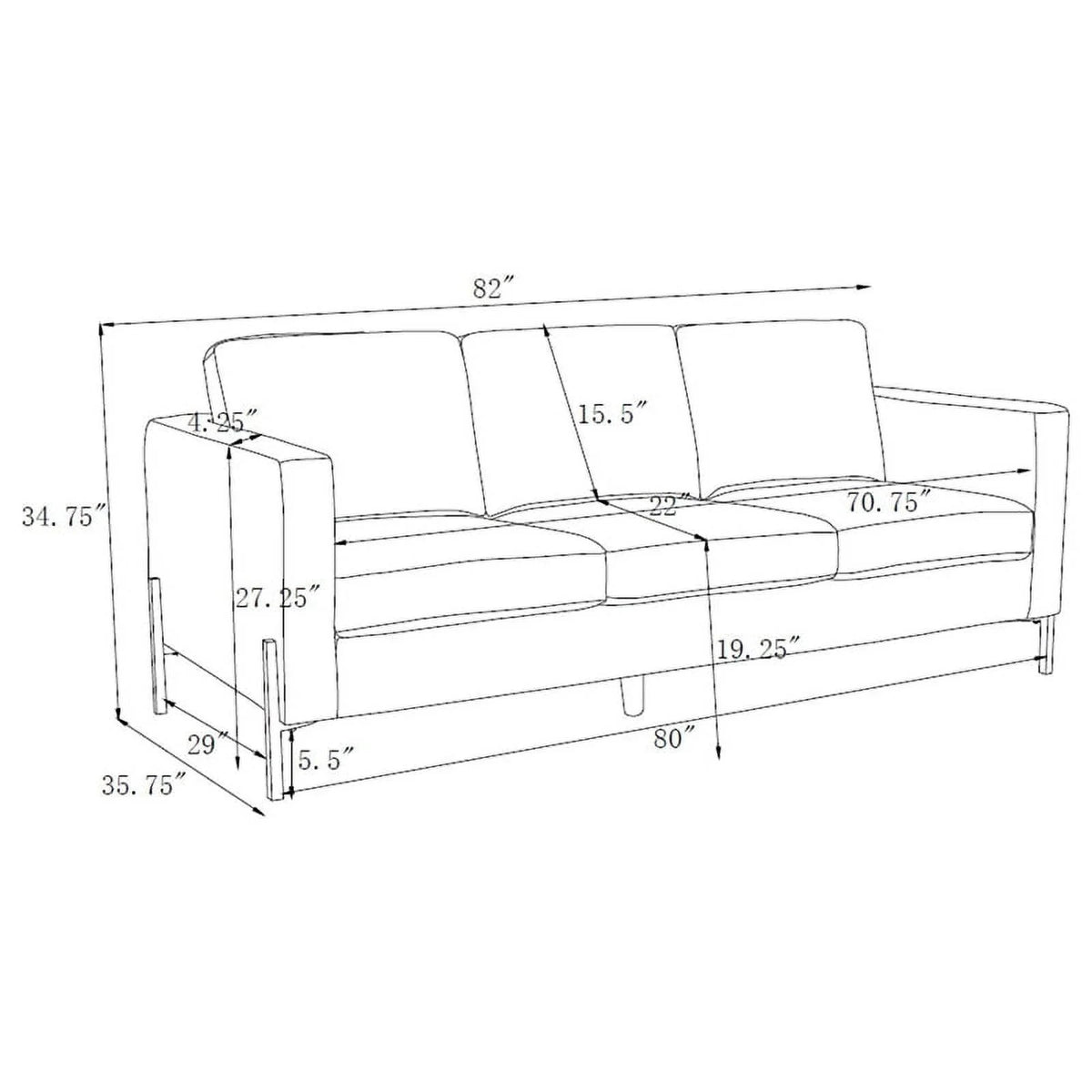 Upholstered Fabric Sofa Set with Track Arms B82033