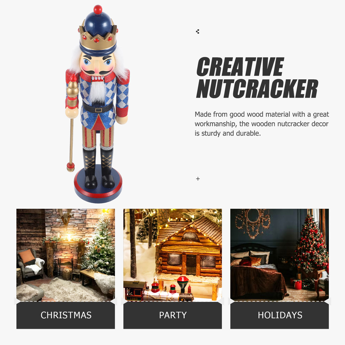 Nutcracker Wooden Ornament Decor Doll B84087