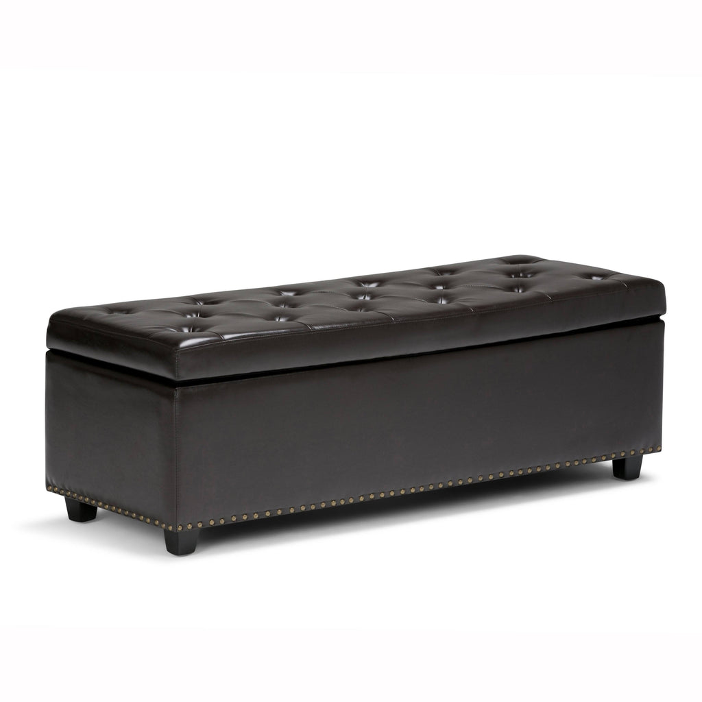 Stone Grey Rectangle Storage Ottoman Q832862