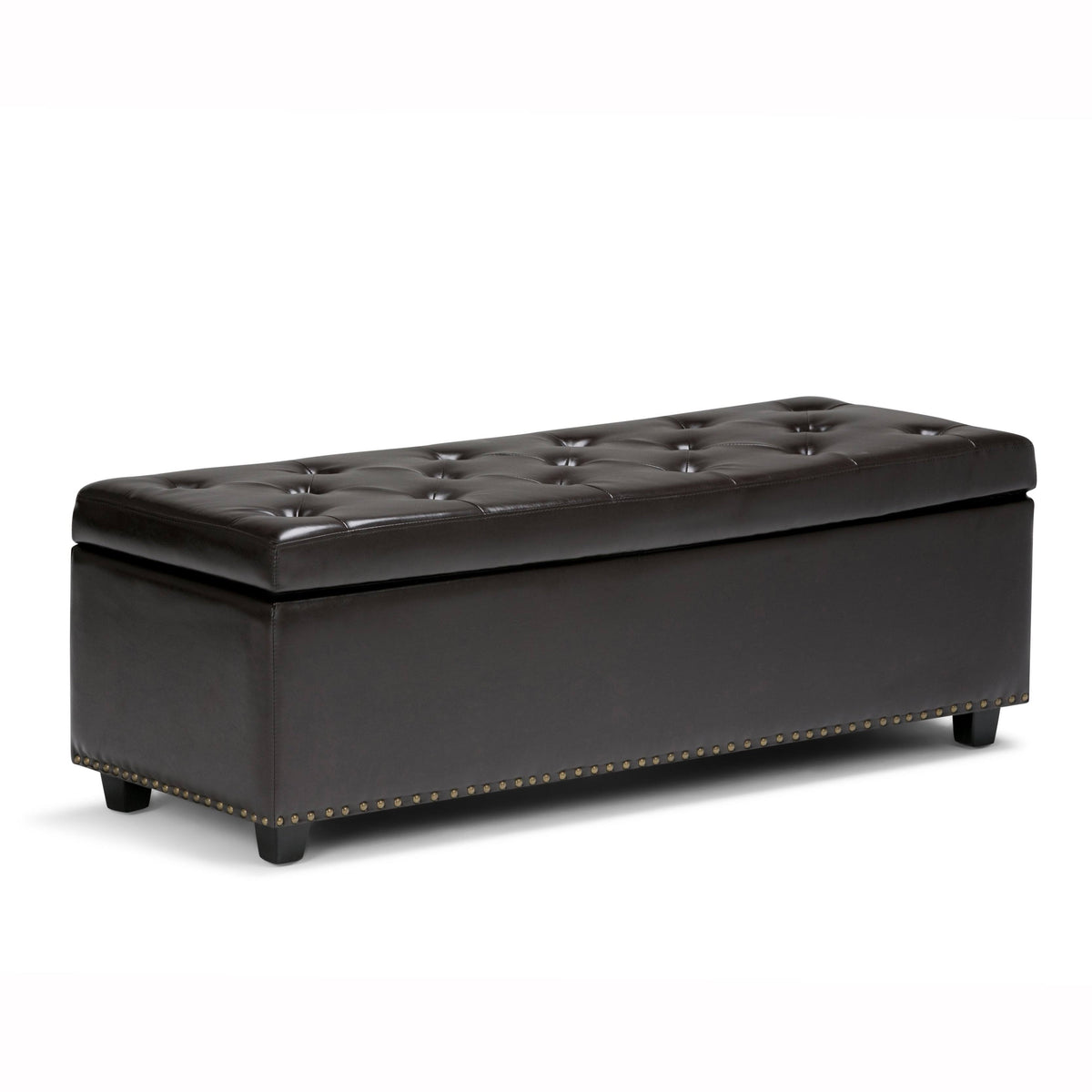 Stone Grey Rectangle Storage Ottoman Q832862