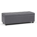 Stone Grey Rectangle Storage Ottoman Q832862