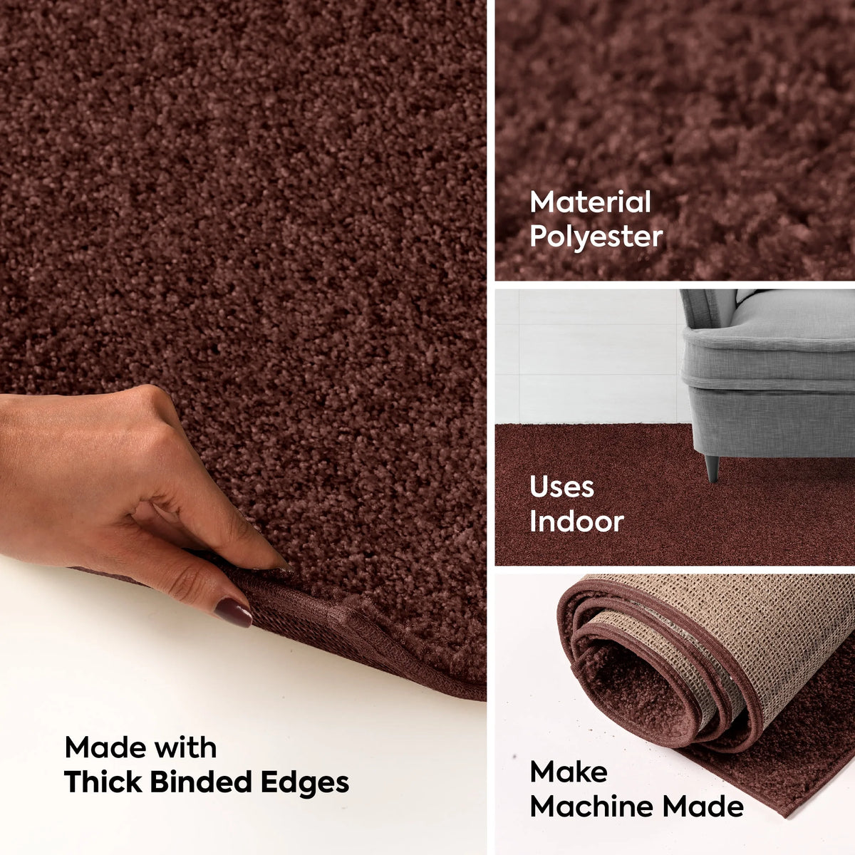 Chocolate Color 2' x 4' Rectangle Rug Set of 20 U65866