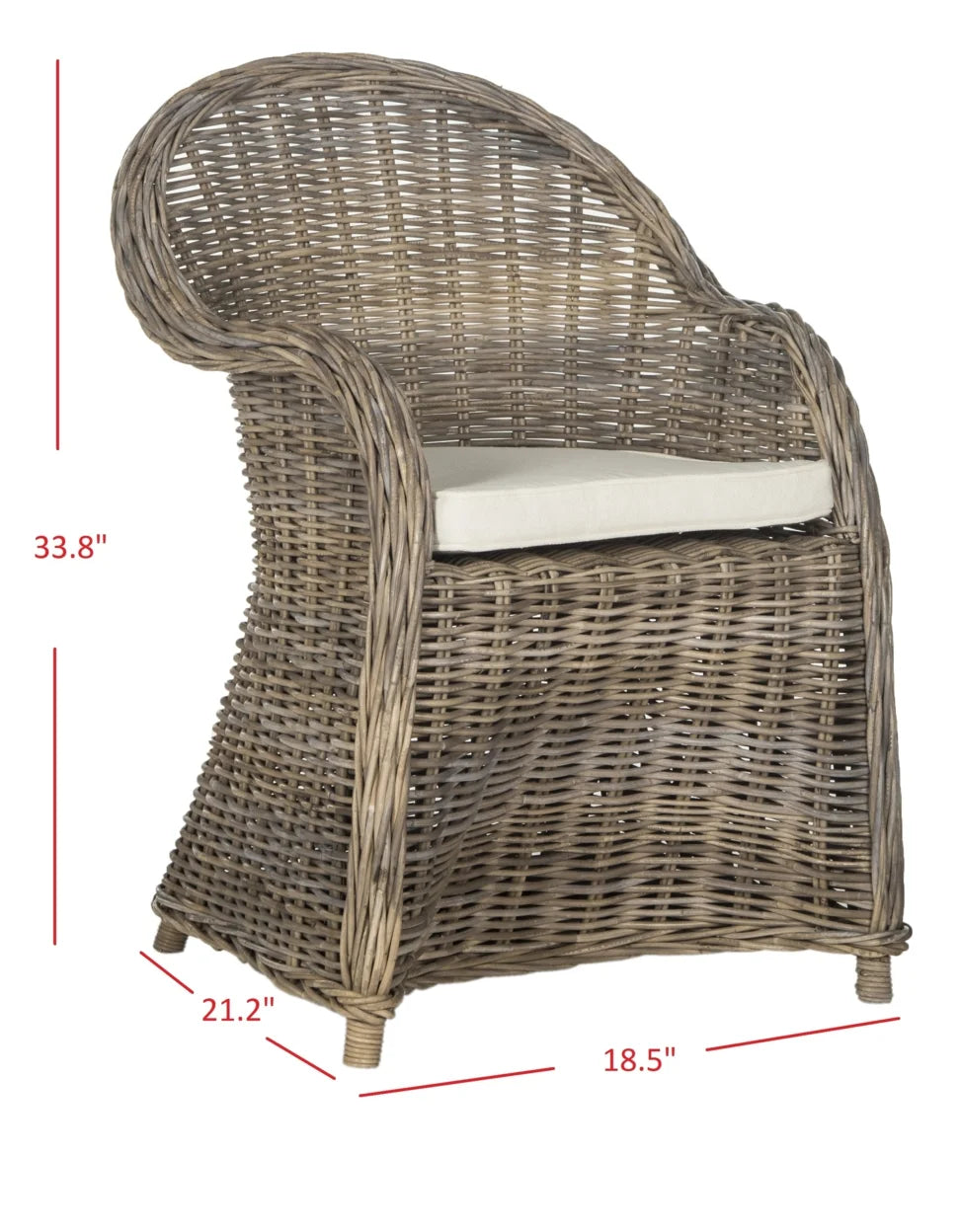 Grey Wicker Outdoor Club Chair X2794