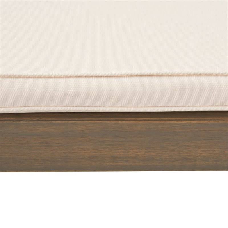 Gray and Cream Acacia Wood Chaise Lounge S159