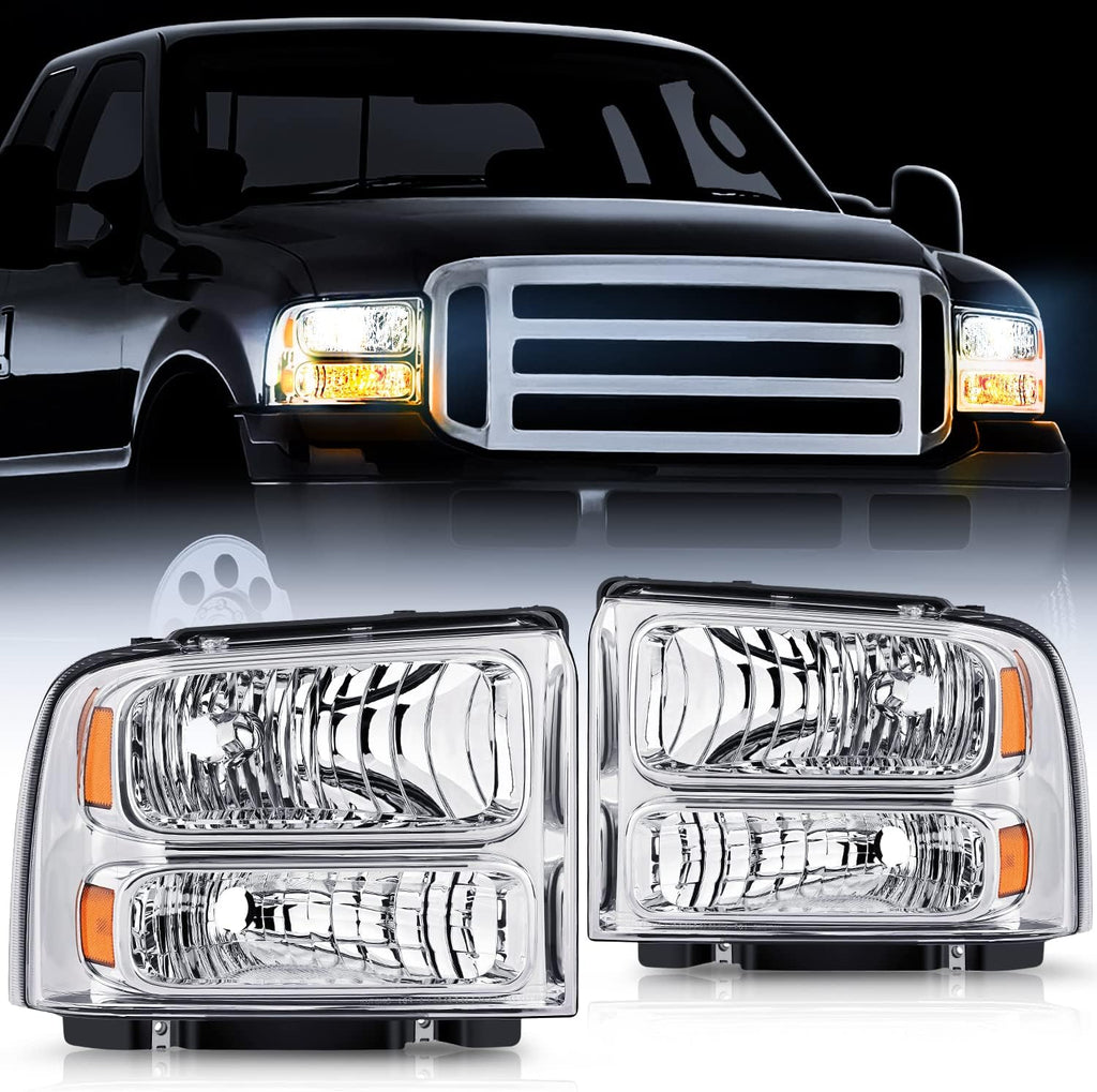 Chrome Housing Clear Lens Headlight Assembly O111