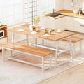 3 Piece Dining Table Set with 2 Benches F14238