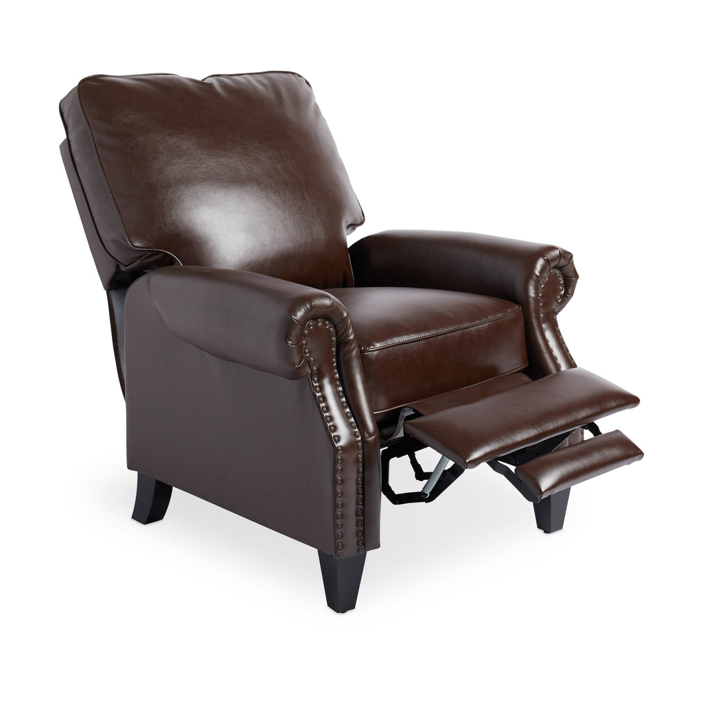 Brown Leather Pushback Recliner E464