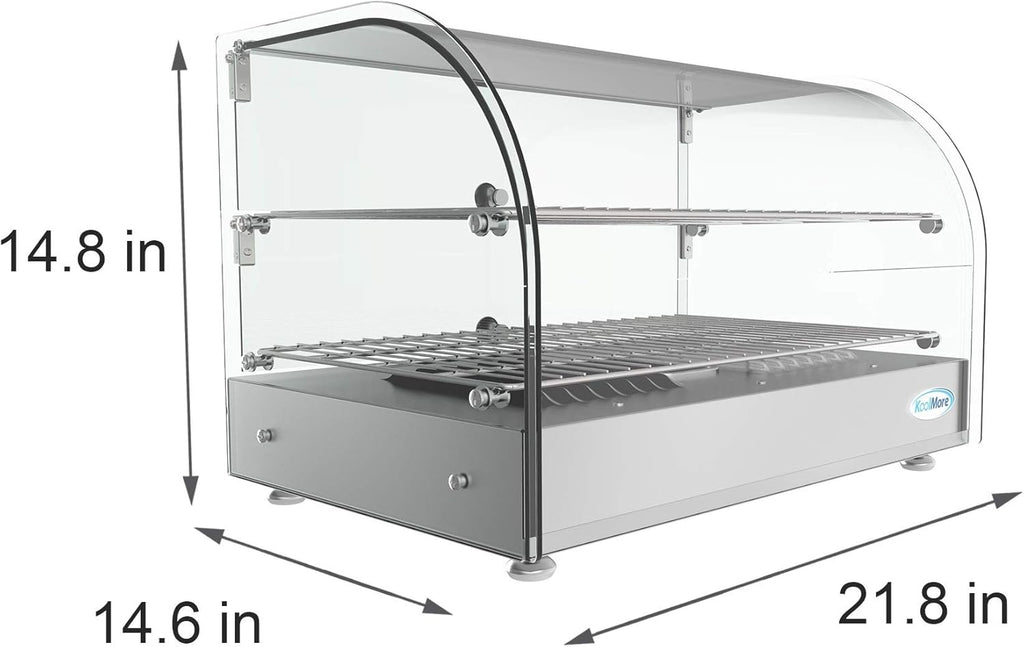 22" Commercial 2 Shelf Countertop Food Warmer Display Case, Silver U477980
