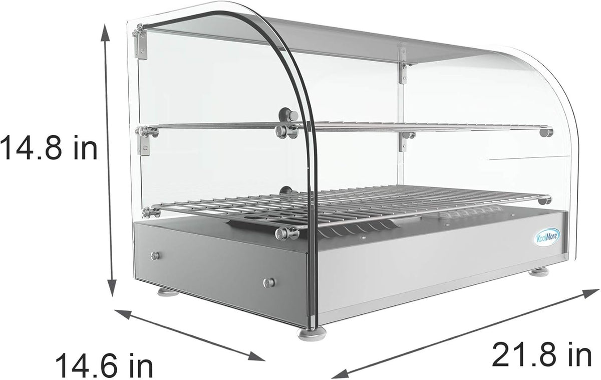 22" Commercial 2 Shelf Countertop Food Warmer Display Case, Silver U477980