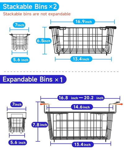 Stackable Freezer Organizer - Expandable Bin*1 + Stackable Bins*2 V765