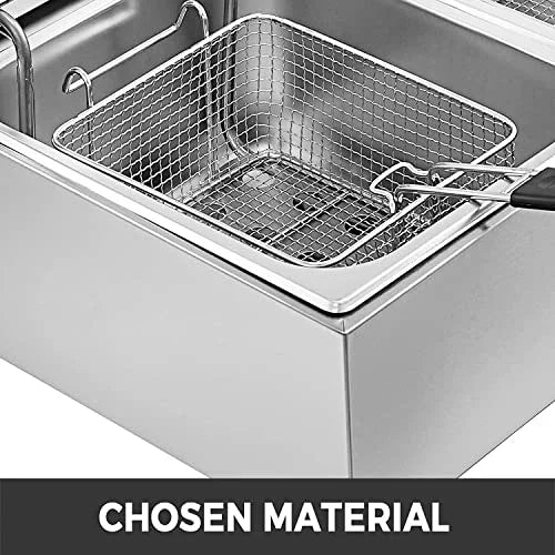 Stainless Steel Electric Deep Fryer with Basket 12.7QT F242587