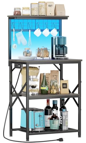 Rustic Brown Bakers Rack with 4 Tier Shelves P5211