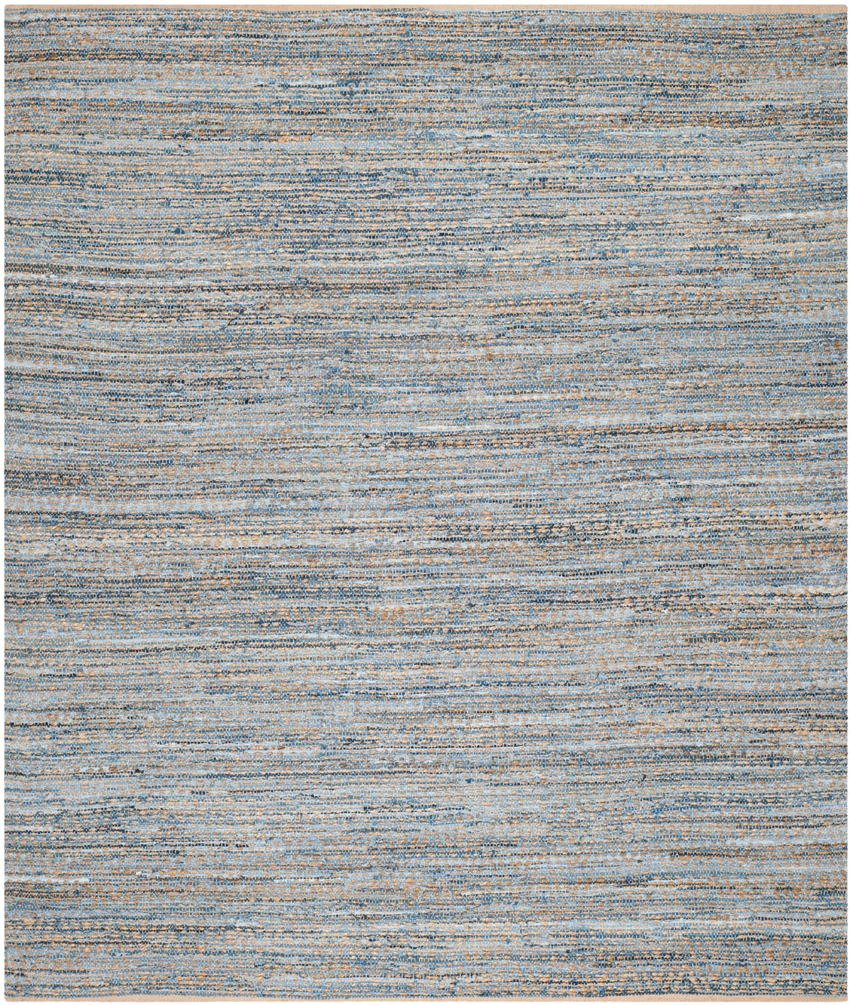 Natural Blue Striped Jute Area Rug 9' x 12' Y414976