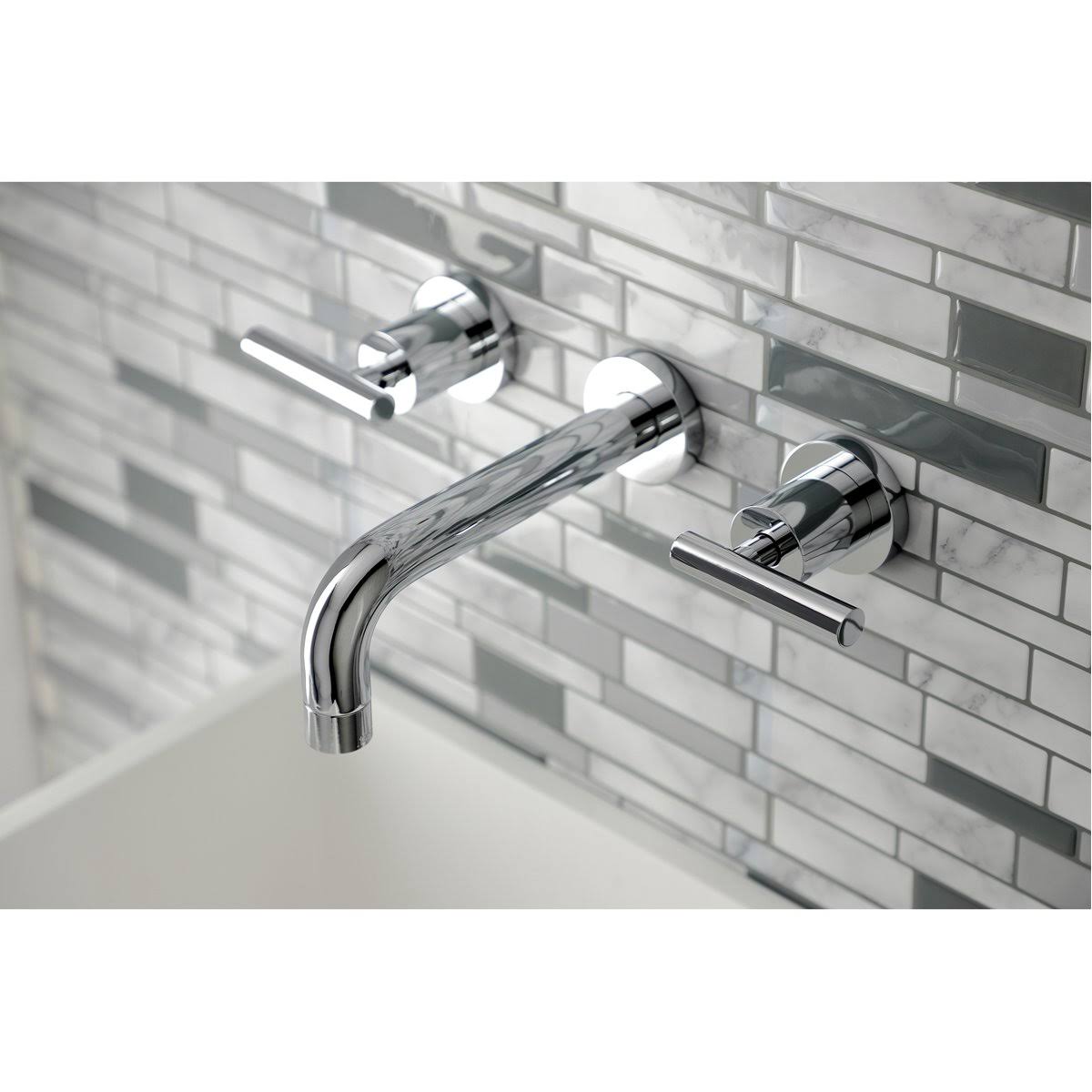 2-Handle Wall Mount Bathroom Faucet, Antique Brass C164657