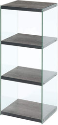 4 Tier Weathered Gray Bookcase V1230