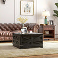 Black Square Coffee Table with Flip Top Storage M521