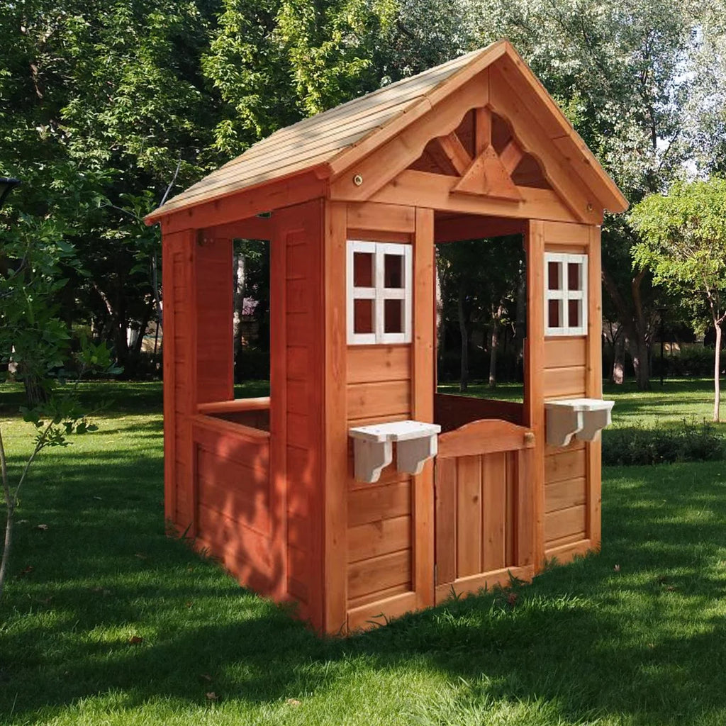 Wooden Kids Playhouse with Service Stations O72914