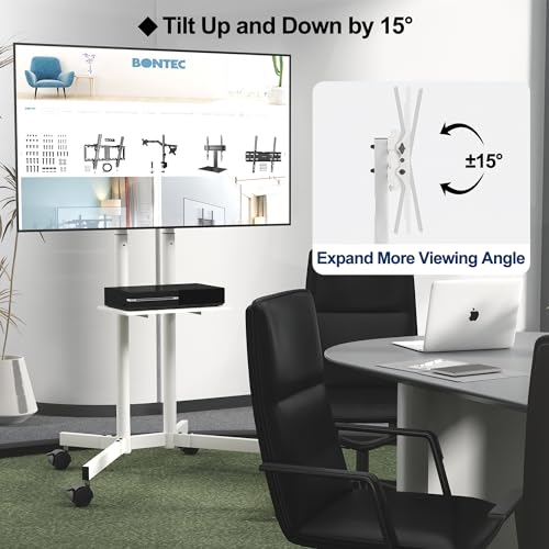 Black Mobile TV Stand with Locking Wheels E451