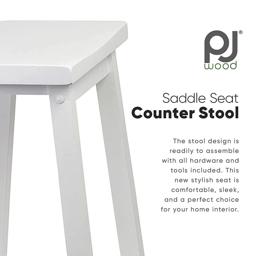 White Set of 2 24In Kitchen Counter Stools E8973