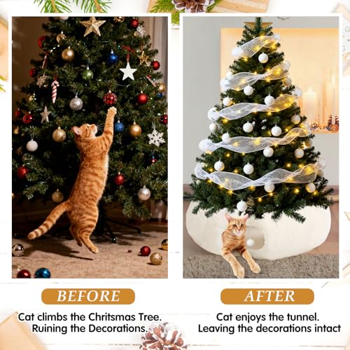Christmas Cat Tunnel Bed with Washable Cushion Y8466