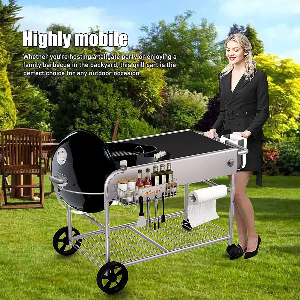 Grill Stand Cart for Charcoal Grills K95192
