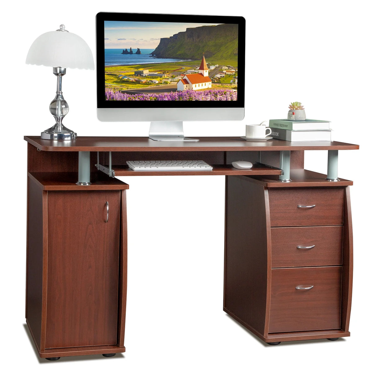 Computer Desk with Drawers Wood G13020