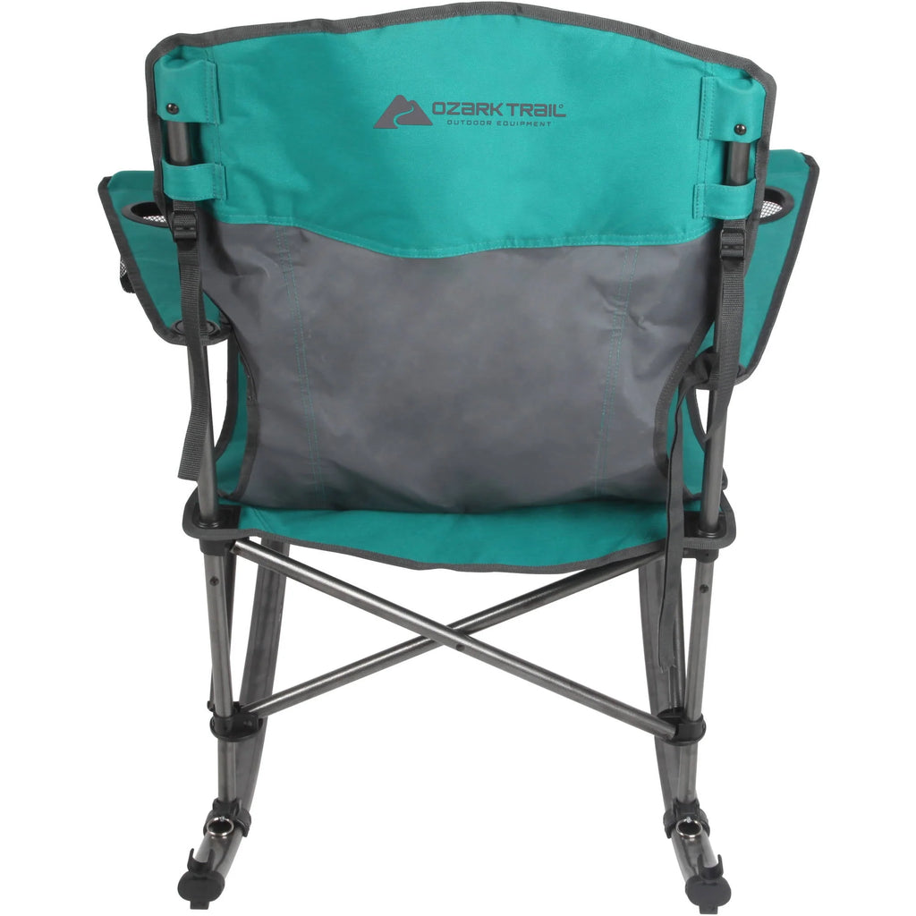 Foldable Camping Rocking Chair, Green, 300 lbs Capacity Z99725