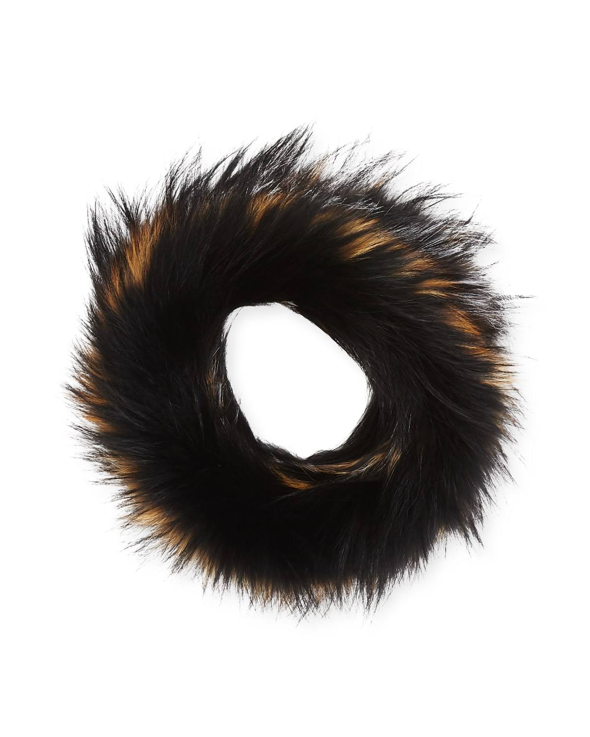 Brown/Black/Gray Knit Fur Infinity Scarf Z97620