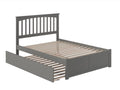 Grey Full Platform Bed with Trundle Bed K430