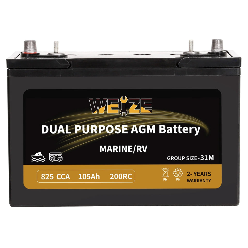 12V 105AH Dual Purpose AGM Battery, 825CCA Group 31M N321257