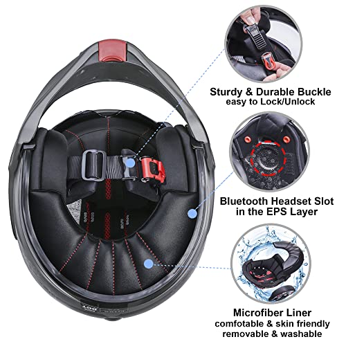 Full Face Motorcycle Helmet with Anti-Fog Dual Visors B732776