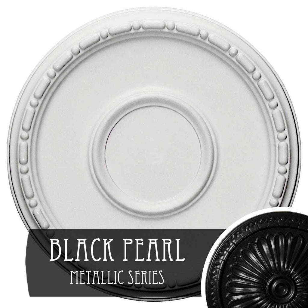 16 1/2x22OD x 1 1/2x22P Ceiling Medallion Hand-Painted Black Pear R988456