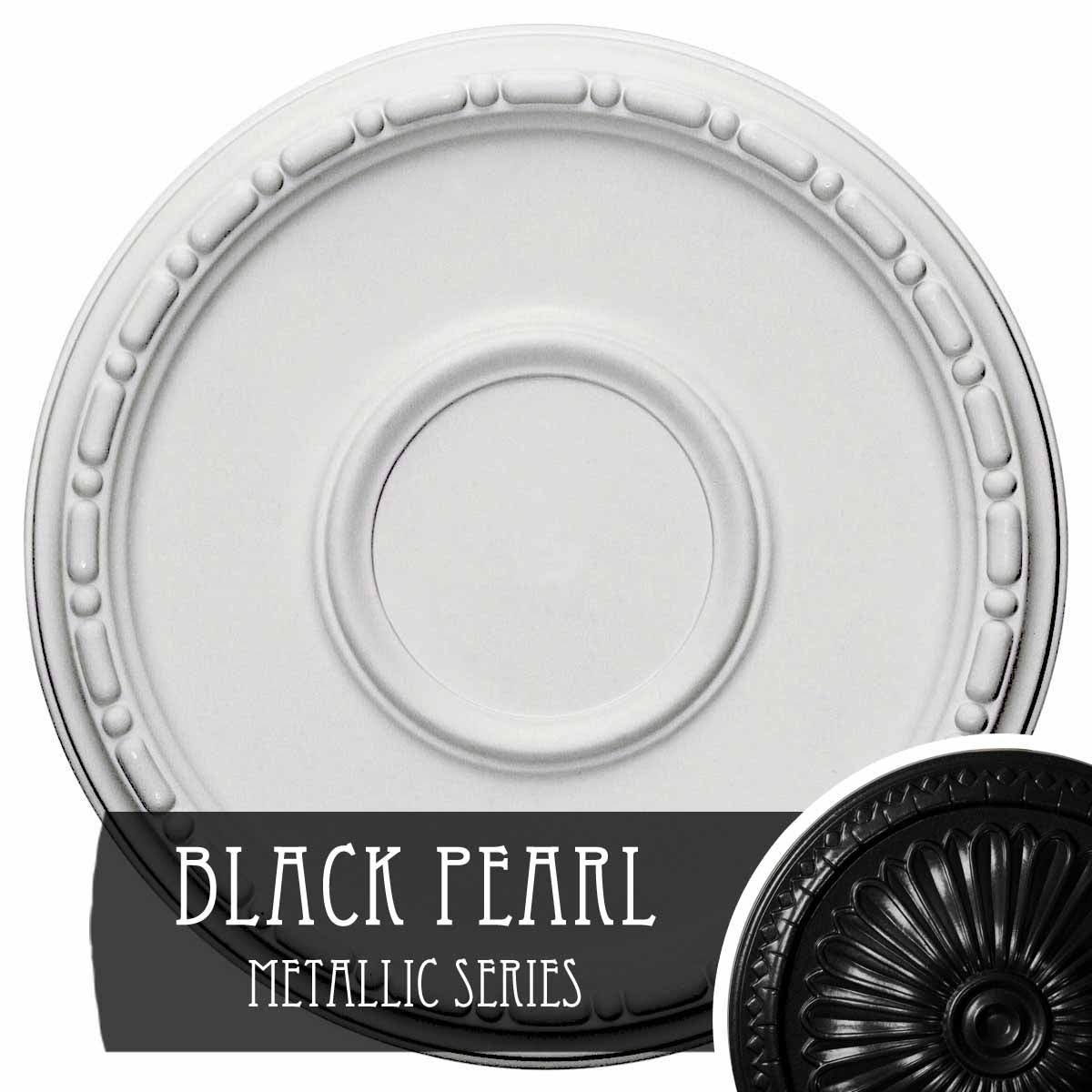 16 1/2x22OD x 1 1/2x22P Ceiling Medallion Hand-Painted Black Pear R988456