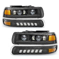 LED Headlights Assembly Headlamps Replacement with Sequential Turn Signal Hi/Low Beam DRL X2261